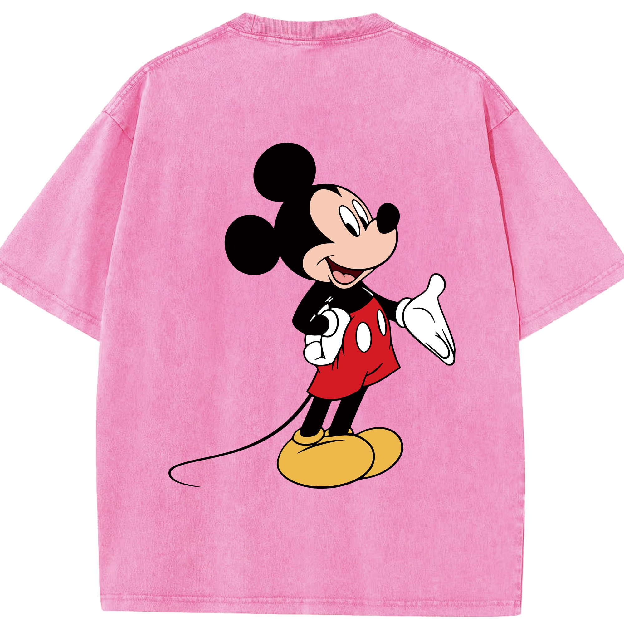 （画像用） ミッキーマウス Mickey Mouse 綿100% ヴィンテージ風 半袖Tシャツ（背面プリント）